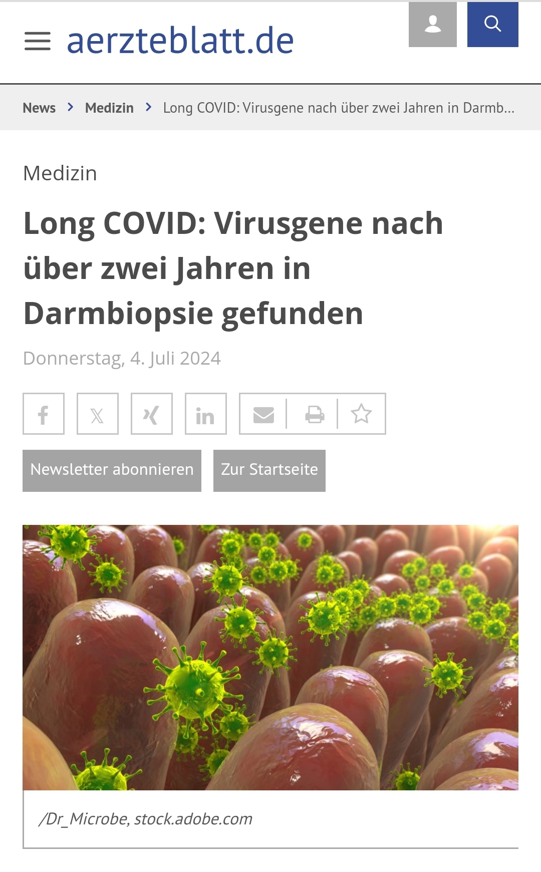 Aerzteblatt Virusgene Darm