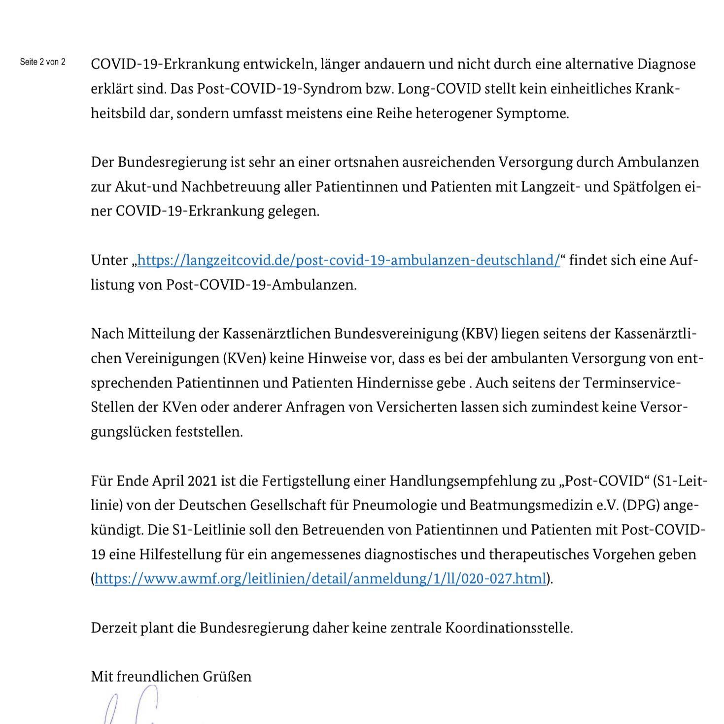 Bundesregierung plant keine Koordinationsstelle fr Long COVID und MECFS Erkrankte2