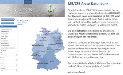 Hausarztsuche für ME/CFS Patienten - Eintrag in der Datenbank